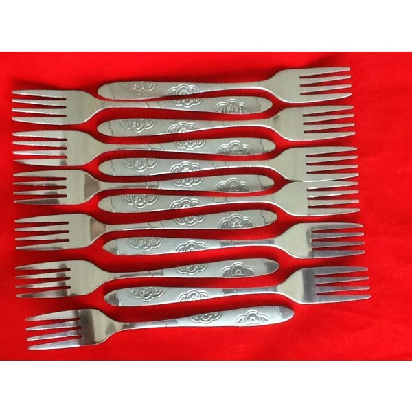 Unbranded 12 Pc APPETIZER Desert FORK 6" by 3/4" Stainless