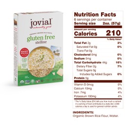 Jovial Whole Grain Brown Rice Stelline Pasta - Small Pasta, Star Shaped Pasta, Fresh Pasta, Whole Grain Pasta, Organic Pasta, Gluten Free, Dairy Free, Made in Italy - 12 Oz (Pack of 2)