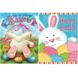 Easter Diamond Painting, 2Pcs 5D Crystal Art Kits DIY Full Drill Gem Arts Rhinestone Square Embroidery Picture Craft Wall Home Decor Diamonds by Number Kit for Beginners 12x16in