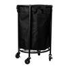 Household Essentials Round Laundry Hamper, Metal Frame with Wheels, Heavy