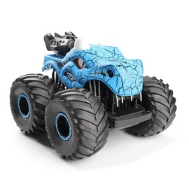 Threeking 1:18 Dinosaur RC Car Remote Control Cars Trucks Toy 4WD Off-Road Car Toys with Lights Spray Suitable for All Terrain Gifts Presents for Boys/Girls Ages 6+ Blue