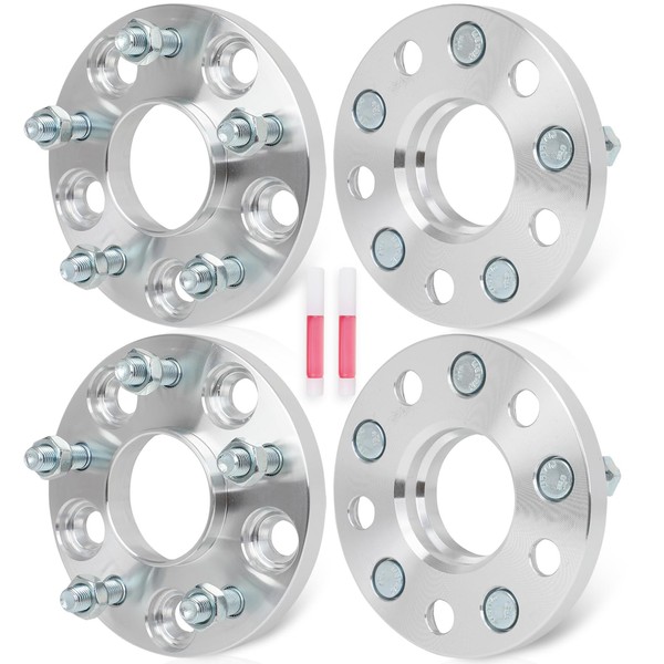 LSAILON 4Pcs 5x4.5 Wheel Spacers 15mm Bore 64.1mm Studs 12x1.5