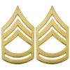 Army E7 Sergeant First Class Rank Gold Pin-On - Pair