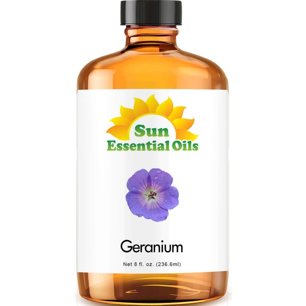 Sun Essential Oils 8oz - Geranium Essential Oil - 8 Fluid Ounces