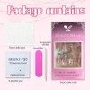 24 Pcs Medium Press on Nails Almond Fake Nails with