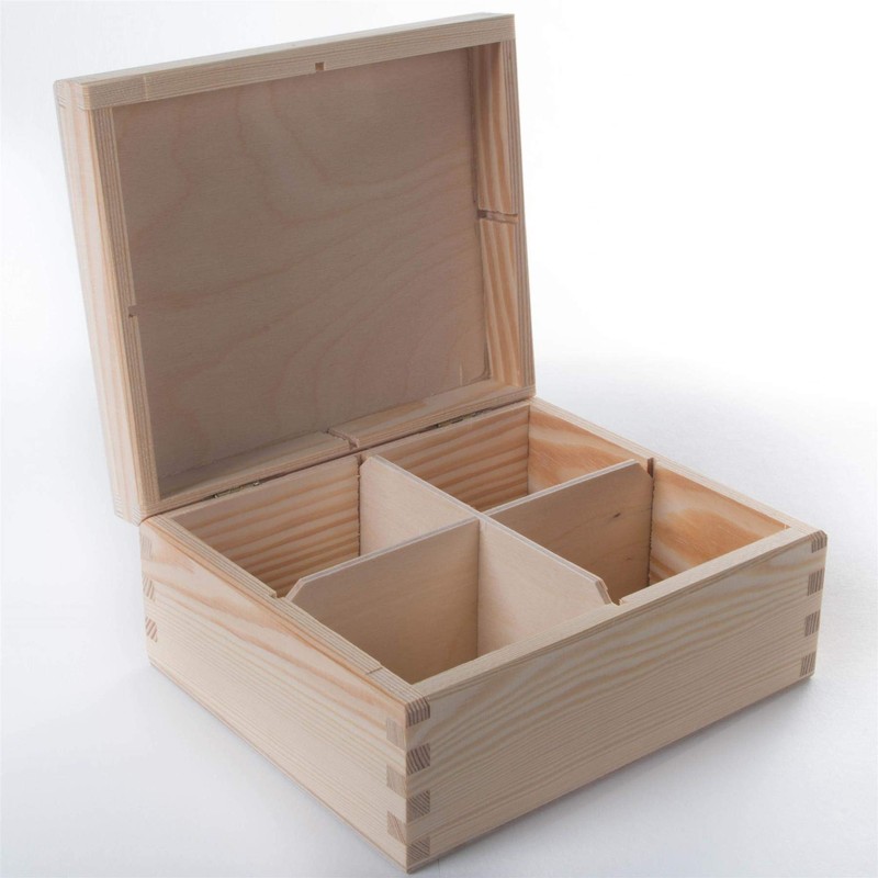 Wooden Decorative Box with 4 Compartments | 18 x 15.5