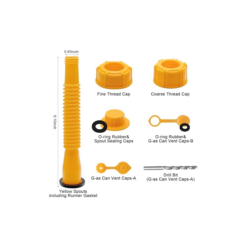 6 Kits 49pcs Can Spout Replacement Kit,Can Nozzle Replacement Kit