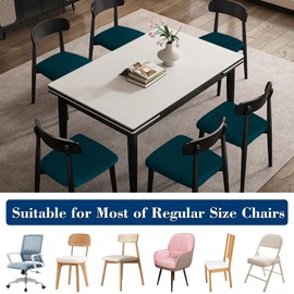 Fafua Dining Chair Seat Covers, Washable Dining Room Chair Seat Covers Set of 6, Removable Kitchen Seat Covers Chair Covers for Dining Chairs