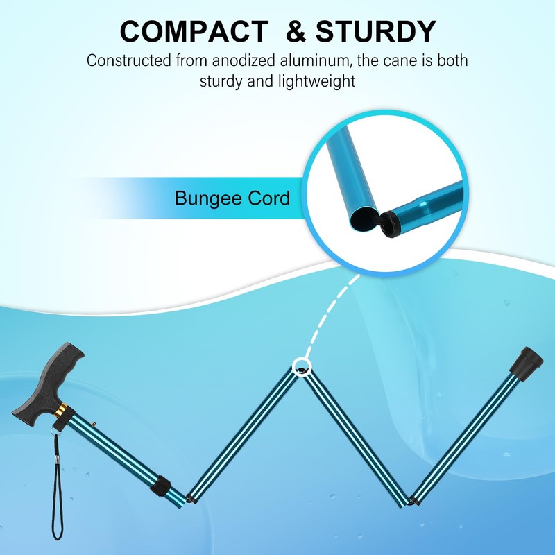 supregear Folding Cane, Lightweight 5-Level Adjustable Walking Stick with Wrist