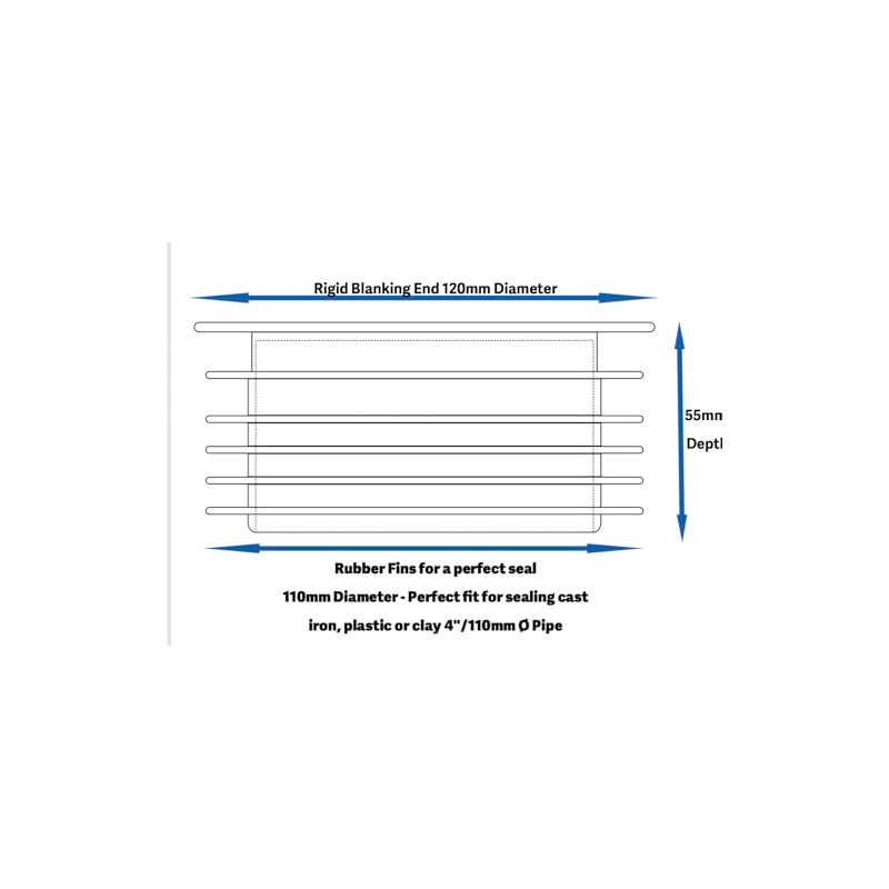 PUSH FIT BLANKING PLUG FOR 4" 110MM SOIL AND UNDERGROUND
