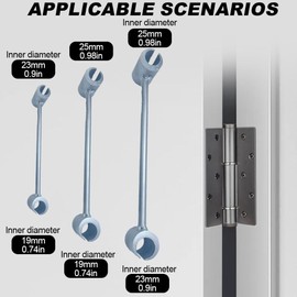 2025 New Hinges Gap Adjusting Wrench, Standard Door Hinge Repair Spanner Adjustable Wrench Tool, Upgrade Spanner Key for Round Bolt Standard Gauge Heavy Duty Door Hinge Adjustment Tool (1PC, 14-18mm)