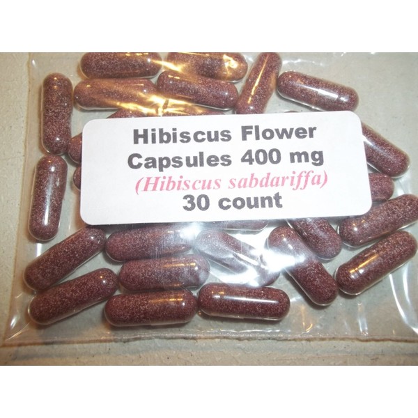 Hibiscus Flowers Powder Capsules (Hibiscus sabdariffa) 400mg - 30 count