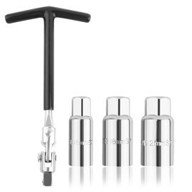 YGDMD Spark Plug Removal Tool with 240° Universal Joint,T-Handle Spark Plug Wrench Kit with 16,18,21mm Sparkplug Socket,Universal Portable Automotive Tools for Most Vehicles