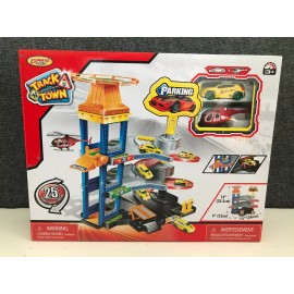 Track N Town Express Wheels Parking Garage with 1 Diecast Car 1 Helicopter New