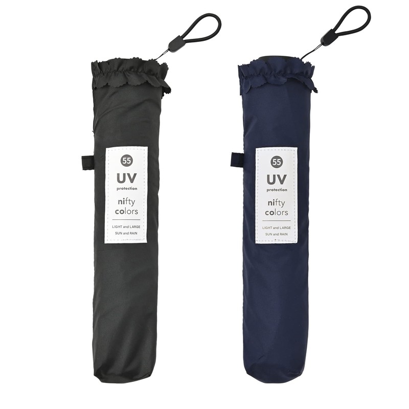 Nifty Colors 1540BK Folding Umbrella, Ruffle Carbon Lightweight Mini 55