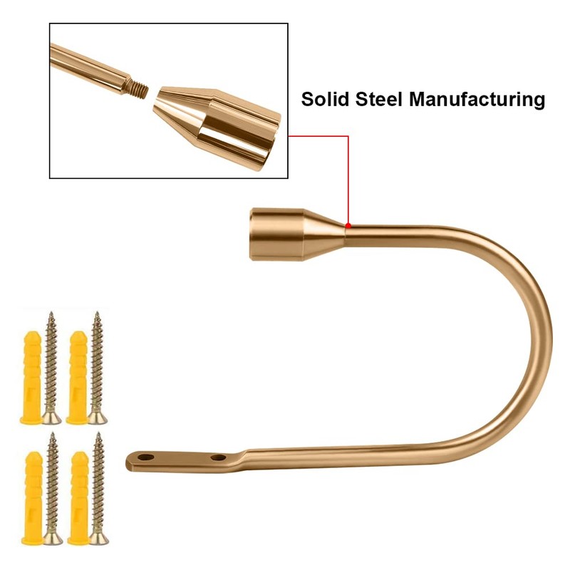 ALEENFOON Curtain Tieback Hooks U Style Metal Tie Backs for