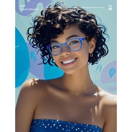 TIJN Blue Light Blocking Glasses for Women Men TR90 Rectangle Frame and Chic Preppy Style Computer Screen Glasses, Trevis