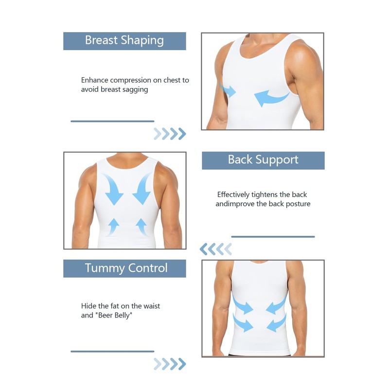 Casey Kevin Shapewear Men's Compression Shirts Athletic Sleeveless Base Layer