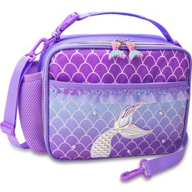 RHCPFOVR Kids Mermaids Lunch Bag - Insulated Lunch Box for Girls,Washable Lunch Bag and Reusable Toddler Leak-proof Lunchbox for School and Daycare