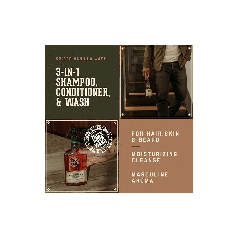18.21 Man Made Wash, Spiced Vanilla, 18 Oz.