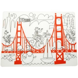modern-twist 10 x 14 Reusable, Waterproof Coloring Mark-Mat Sheet for Kids, 100% Food-Grade Silicone, Pack of 1, San Francisco