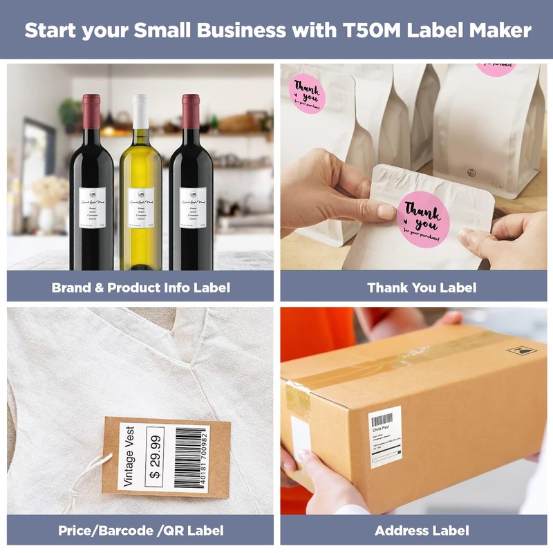 SUPVAN T50M Label Maker Tape Adapted Label Print Paper 4