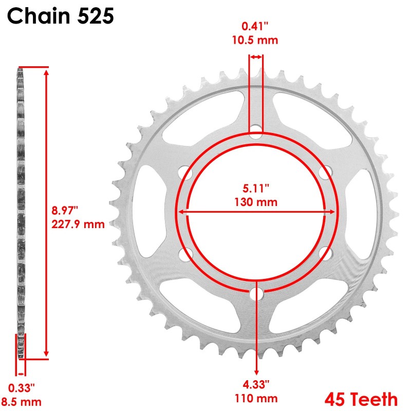 Caltric Blue O-Ring Drive Chain & Sprockets Kit for Yamaha