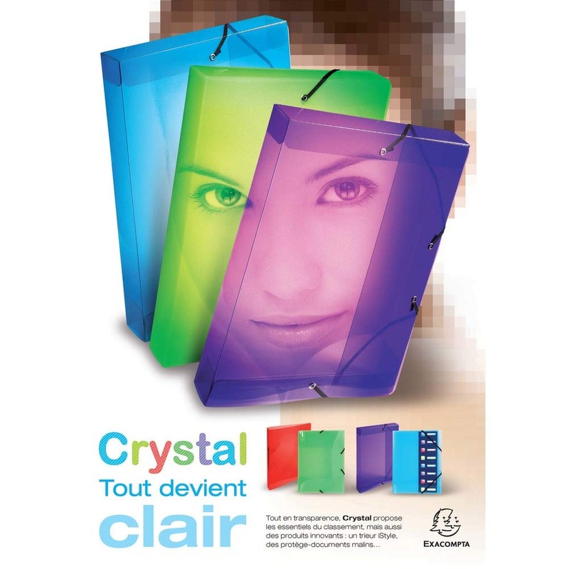 Exacompta 54186E Crystal Ring Binder DIN A4 Flexible Translucent Polypropylene