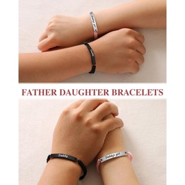 UPROMI Gifts for Dad from Daughter, Father Daughter Bracelet Birthday Christimas Gifts for Dad Daddy from Daughter Gift Ideas Fathers' Day