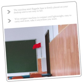 GRIRIW 2Pcs Desktop Flag Holder with Telescopic Metal Flag Pole Wear Resistant Stand for Office and Home Decor