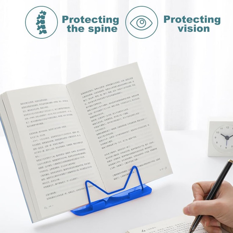 ZOKJSW Reading Stand (Blue, 1 Reading Stand) with Metal Bracket