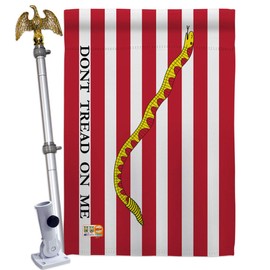 First Navy Jack House Flag Eagle Set Americana US Historic July Memorial Veteran Independence United State American Small Decorative Gift Yard Banner Double-Sided Made In USA 28 X 40