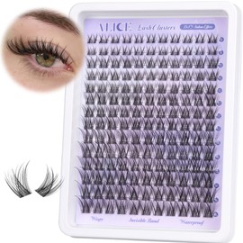 Natural Lash Clusters Wispy Cluster Eyelash Extensions Invisible Band Individual Lashes C Curl DIY Lash Extension 8-16mm Waterproof Soft Cluster Lashes 168pcs by ALICE