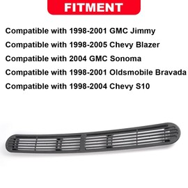ALLGOOD Grey Grille Panel Graphite Defrost Vent Cover Grill Compatible with Chevy Blazer S10/GMC Jimmy Oldsmobile 1998-2004 SUV Pickup Truck