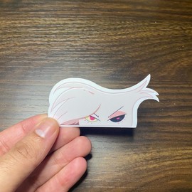 Angel Dust Peeker- Hazbin Hotel | Waterproof Vinyl & Holographic Sticker | Water Resistant Matte Sticker | Laminated Sticker Protection - Sticker Size: Large Peeker, Material: Holographic