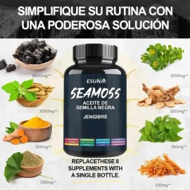 Esunm Vitaminas En Cápsulas Aceite De Semilla Negra Jengibre                                                                                          