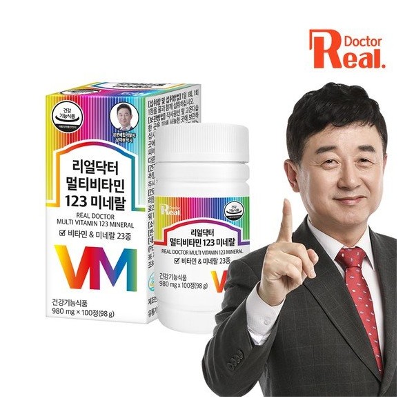 Real Doctor Multivitamin 123 Mineral 980mg / 리얼닥터 멀티비타민 123 미네랄 980mgX100정 1개 100일분