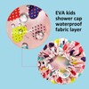 Shower Cap for Kids, 3 Pack Large Reusable Double Layer