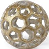 Homeroots 3" Gold Metal Decorative Orb Tabletop Sculpture