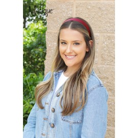 Motique Accessories 1 Inch Satin Hard Headband (Burgundy)