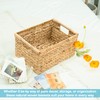 VATIMA Large Rectangular Wicker Basket with Wooden Handles for Shelves