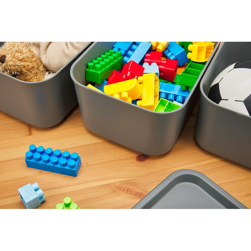 Iris Ohyama, Set of 3 Plastic Storage Boxes with Lids