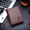 BULLCAPTAIN Large Capacity Genuine Leather Bifold Wallet/Credit Card Holder for