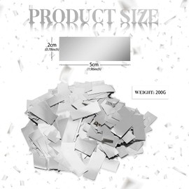 Sumind 200 Grams Gold Silver Rose Gold Metallic Confetti Large Confetti Glitter Wedding Table Birthday Confetti Party Table Scatter Foil Confetti for Christmas Baby Shower Thanksgiving(Silver)