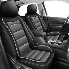 TTX LIGHTING Car Seat Covers Fit for Chevy Equinox 2010-2024 - 5-Seats Full Set Leather Interior Protectors Custom Fit - Waterproof Seat Cushion with Airbag Compatible (Gray)