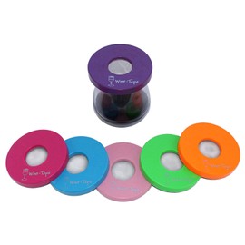 Wine-Tapa(R) Cabana Set of 6 Wine Glass Covers in Six Bright, Beautiful Colors - To Protect Your Wine Glass from Bugs & Insects