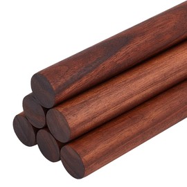 OLYCRAFT 6 Pcs Round Rods, Diameter 0.8 inches (20 mm), Length 7.9 inches (200 mm), Walnut Wood, Wood, Stick Sticks, Crafts, Modeling, Handmade, Hobby, DIY Tools, DIY Model