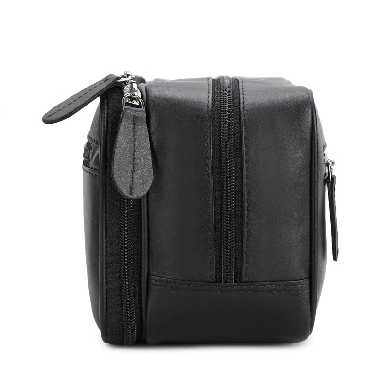 Mens Travel Toiletry Wash Bag Leather Washbag Toiletries Shaving Bag