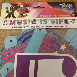 Hasbro "Trolls" Birthday Party Decorations, Happy Birthday Banner 5ft