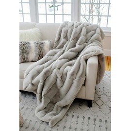 Fabulous-Furs Donna Salyers Dove Faux Fur Posh Throw, Dove, 60X72